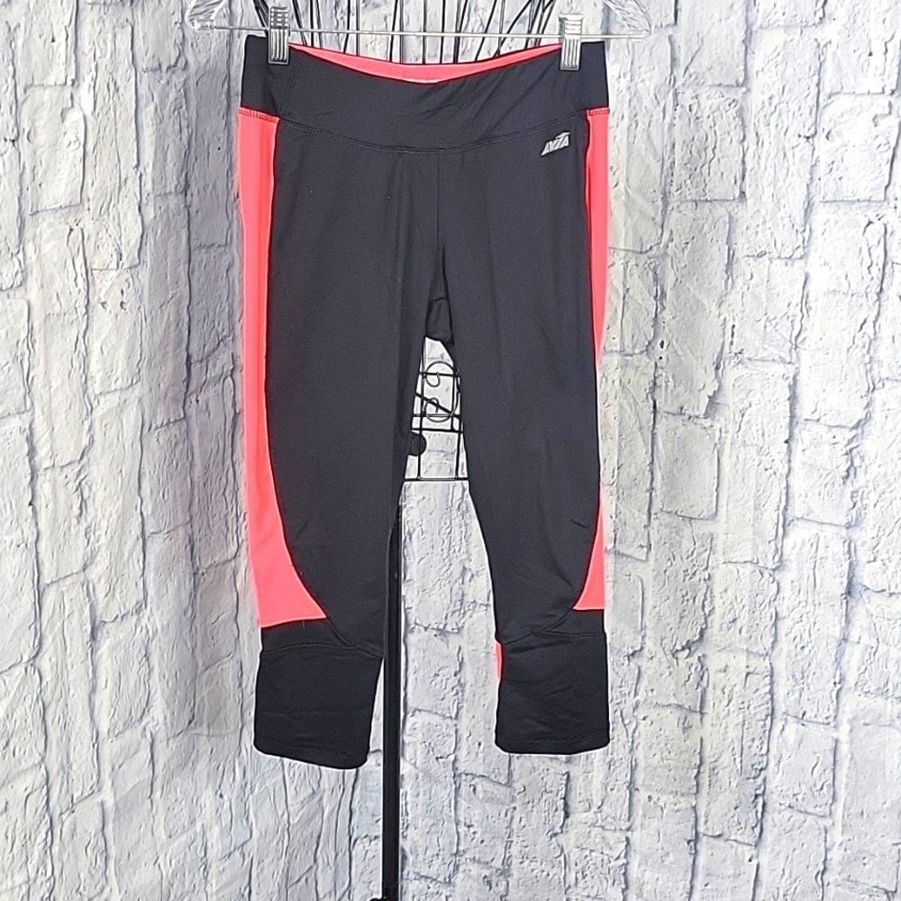 AVIA Pink‎ and Black Knee Length Athletic Leggings Small